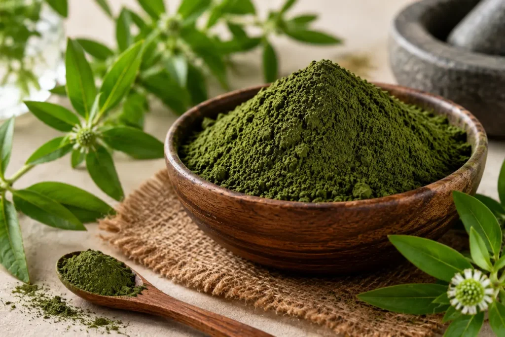 Bhringraj powder hair mask ingredients including coconut oil and yogurt for effective hair growth recipe