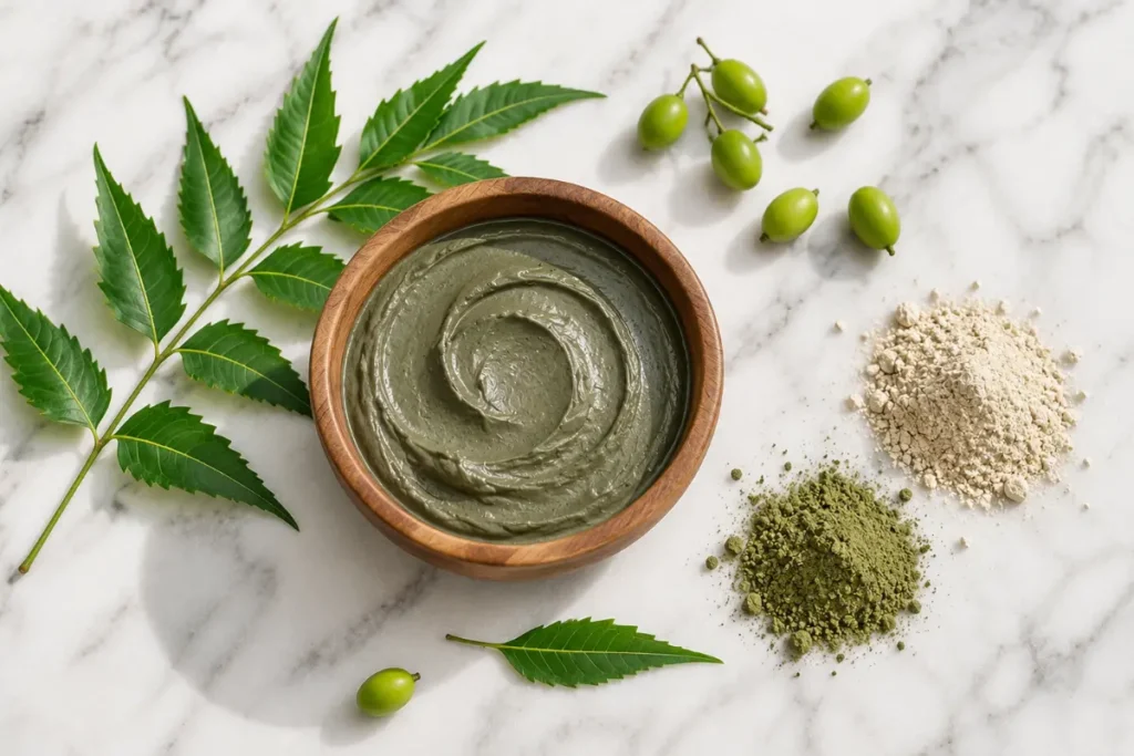Multani mitti and neem face pack for bacterial acne and pimples
